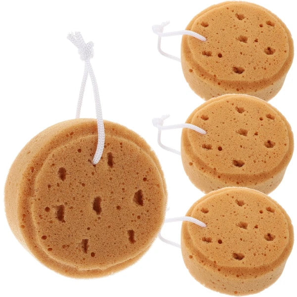 4 Pcs Bath Sponge Children's Bathing Tool Round Brush Skin Exfoliator for Body