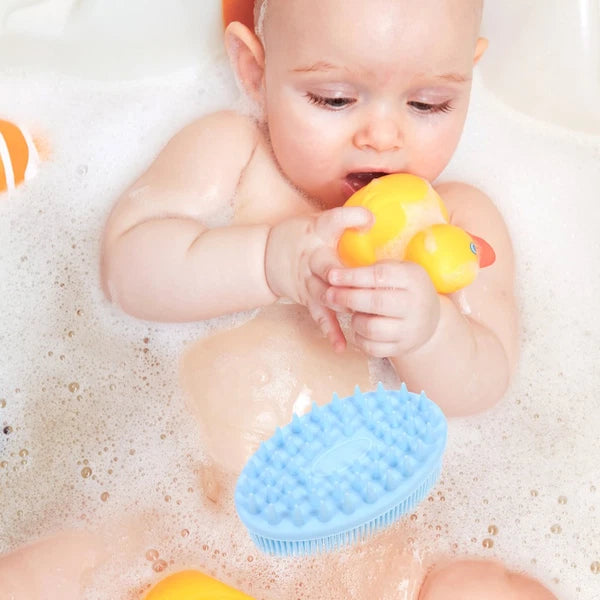2 Count Silicone Bath Brush Baby Shower Scrubber Massage for Infant