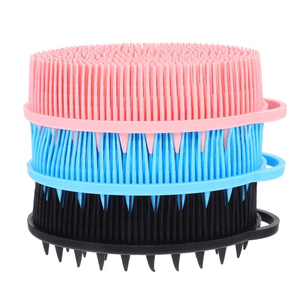 3 Pcs Double-sided Silicone Bath Brush Exfoliating Body Scrubber Face