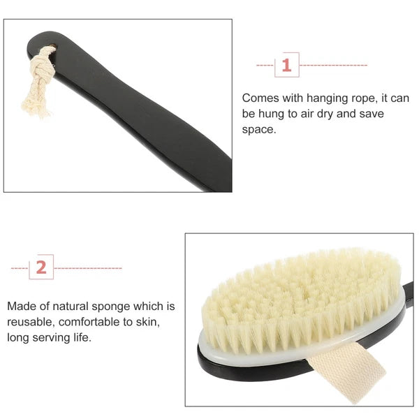 Bend Handle Bath Brush Body Exfoliator for Back Scrubber Shower Men