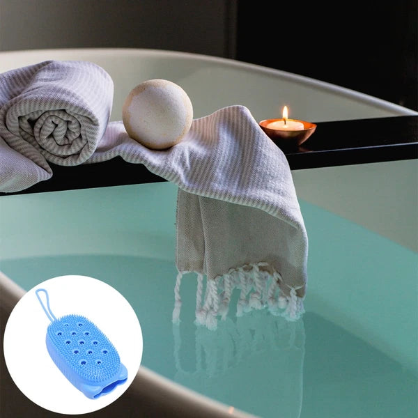 3pcs Automatically Soak Bath Scrub Silicone Bath Brush Soap Storage Bath Tool