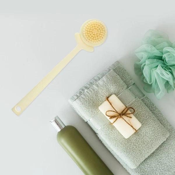 Plastic Bath Brush Body Scrubber With Handle For Comfortable Shower Use