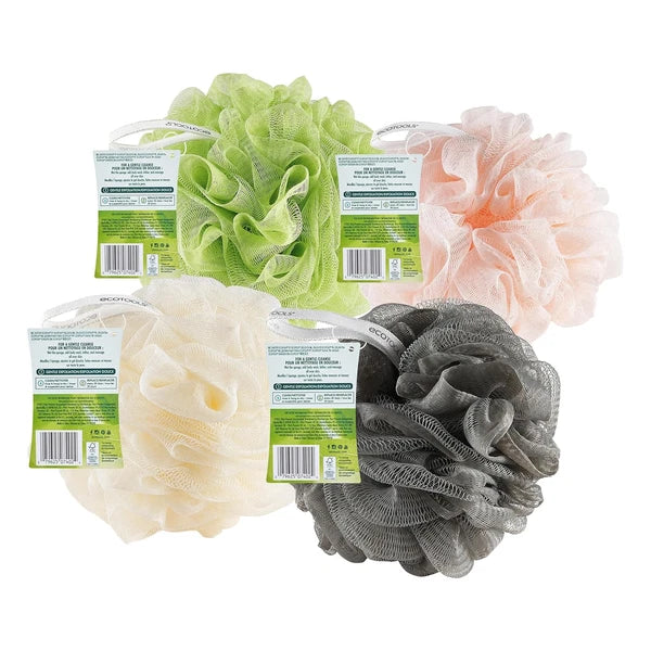 Ecotools Delicate Ecopouf 4 Pack, Loofah Sponge for Bath & Shower, Recycled Nett