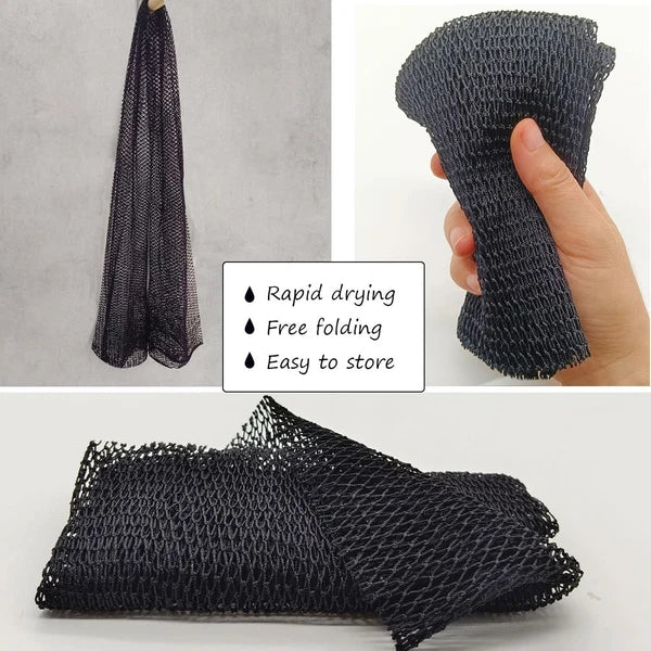 African Net Sponge - Authentic Exfoliating Bath Wash Cloth, Black Owned, Long Bo