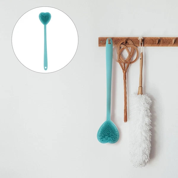 Heart-shaped Bath Brush Man Long Handle Scrubber Silicone Bathing