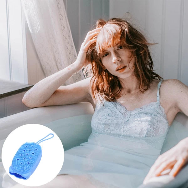 3pcs Automatically Soak Bath Scrub Silicone Bath Brush Soap Storage Bath Tool