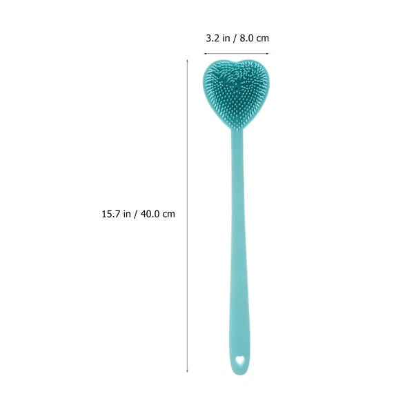 Heart-shaped Bath Brush Man Long Handle Scrubber Silicone Bathing