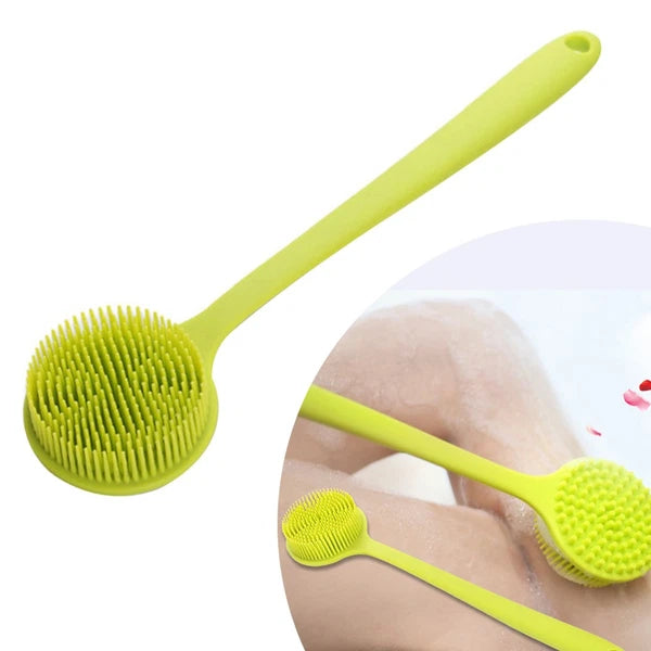 Bath Brush Man Silicone Body Shower Exfoliator Long Handle Back for