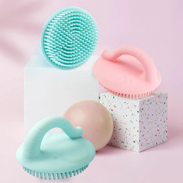 2 pcs Baby Bath Brush Silicone Handheld Infants Shower Brush Portable Bath