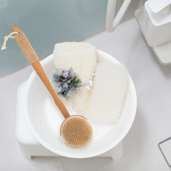 Removable Bath Brush Exfoliating Back Scrubber for Shower Elder Women's