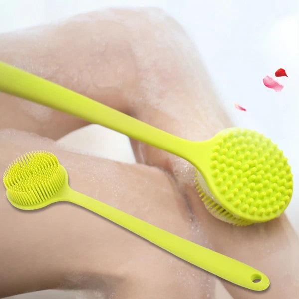 Bath Brush Man Silicone Body Shower Exfoliator Long Handle Back for