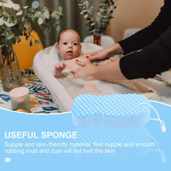 2 Pack Baby Bath Sponge Man Toddler Back Scrub Brush Cleaning Scrubber Bathing
