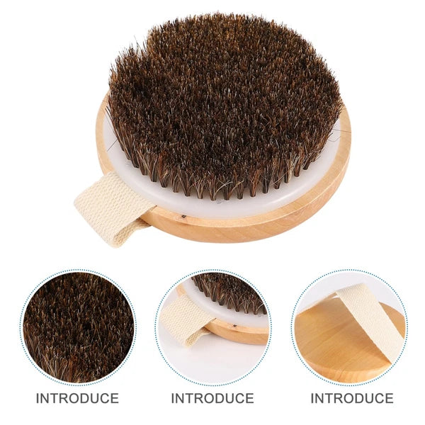 Exfoliating Skin Brush Cleaning Scrubber Wooden Body Brush for SPA Home