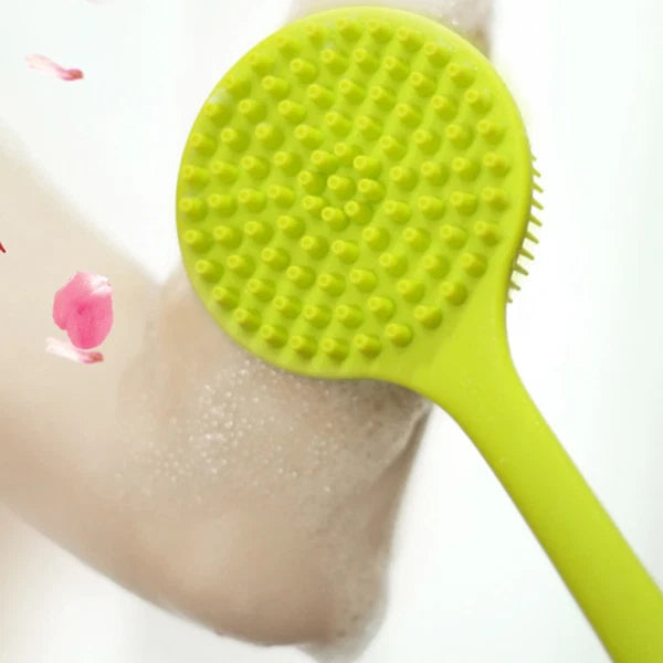 Bath Brush Man Silicone Body Shower Exfoliator Long Handle Back for