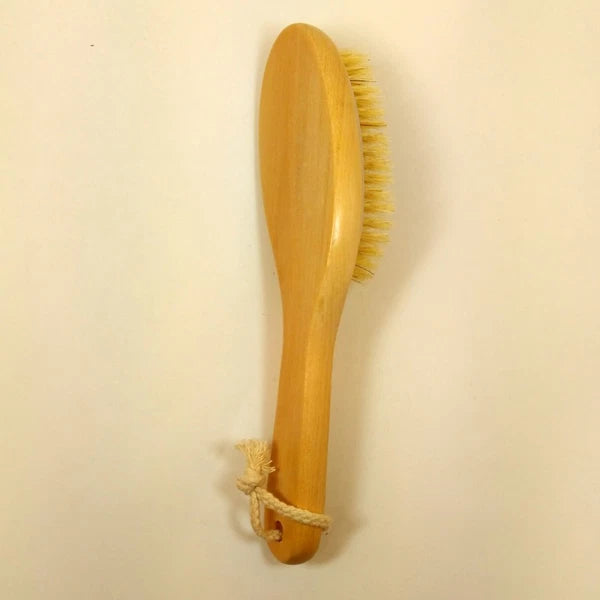 Wooden Bath Body Brush Shower Bristle Brush Massage Brush with Bent Handle