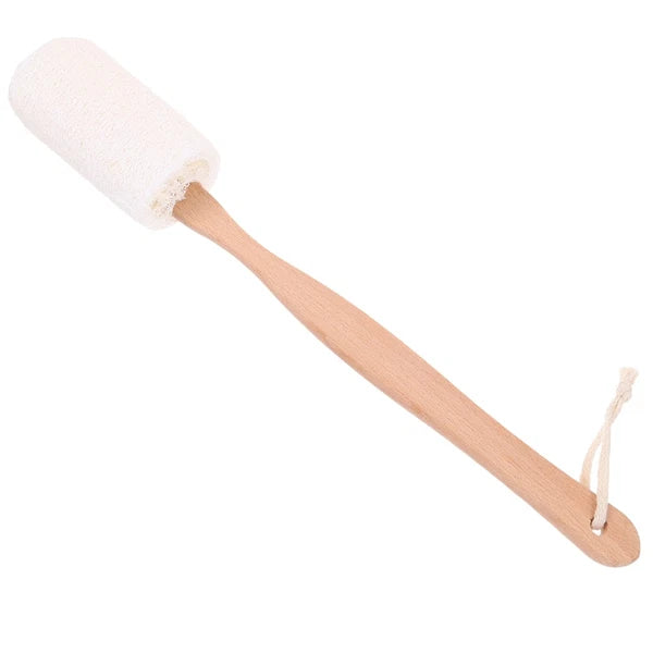 Natural Loofah Bath Brush Long Handle Exfoliating Back Scrubber