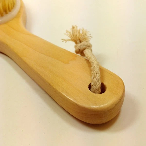 Wooden Bath Body Brush Shower Bristle Brush Massage Brush with Bent Handle