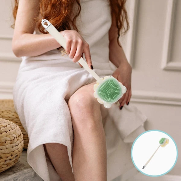 Household Shower Brush Back Scrubber Bath Handle Brush for Skin Exfoliating