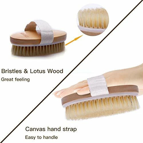 Ithyes Dry Brushing Body Brush Exfoliating Skin Natural Bristle Bath Daily Detox