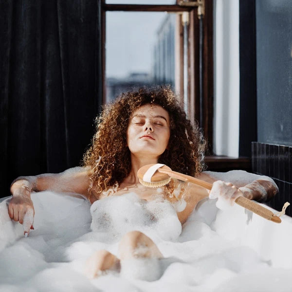 Removable Bath Brush Exfoliating Back Scrubber for Shower Elder Women's