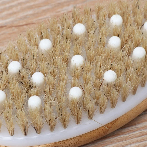 Soft Bead Massage Brush Body Scrubbing Bathroom Shower Scrubber with Handle