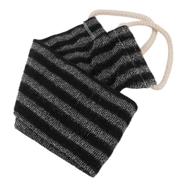 Exfoliating Back Brush Shower Bath Loofah Scrub Sponge Pad Striped & Rope Handle