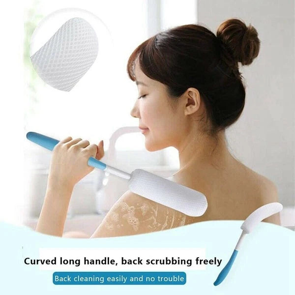 USA Back Shower Brush Easy-To-Reach Body Brush with Non-Slip Handle Long Curved