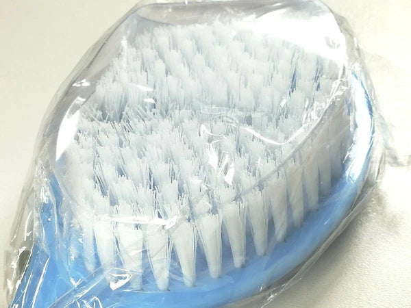 CleanLogic Bristle Bath Brush Clean & Exfoliate 10" Handle 3" Brush, Blue