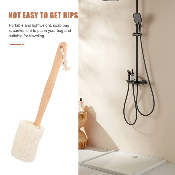Loofah With Handle Shower Brush Natural Exfoliating Scrubber Bath Accessories