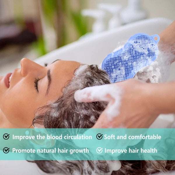 2 Pcs Silicone Bath Scrubber for Body Massage Cleaning