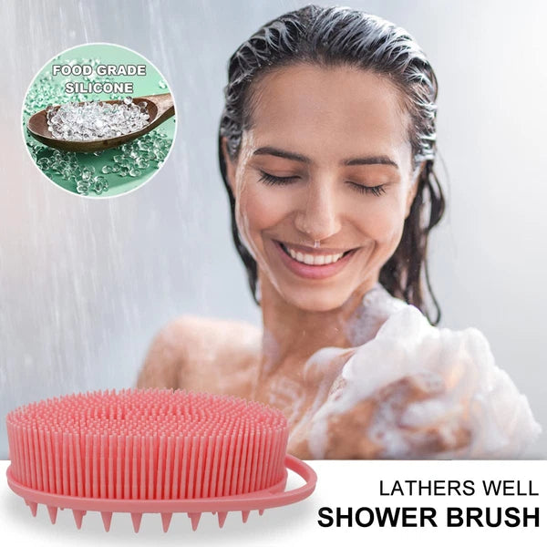 Upgrade 2 in 1 Bath and Shampoo Body Brush, Silicone Exfoliating Body Scrubber f