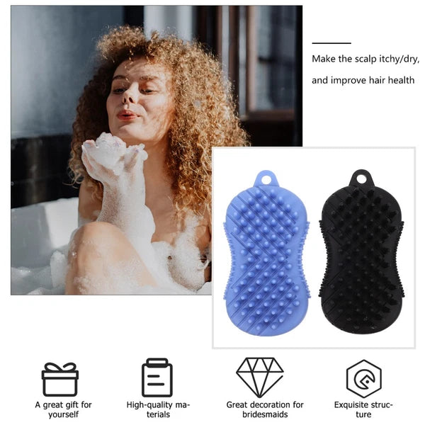 2 Pcs Silicone Bath Scrubber for Body Massage Cleaning
