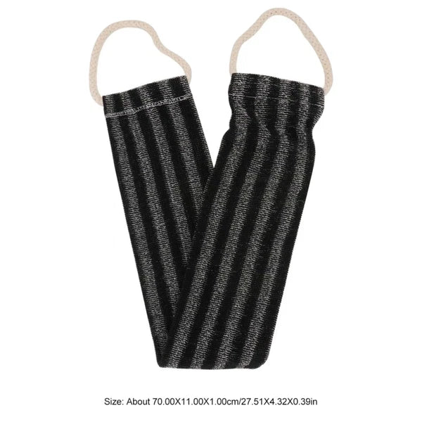 Exfoliating Back Brush Shower Bath Loofah Scrub Sponge Pad Striped & Rope Handle