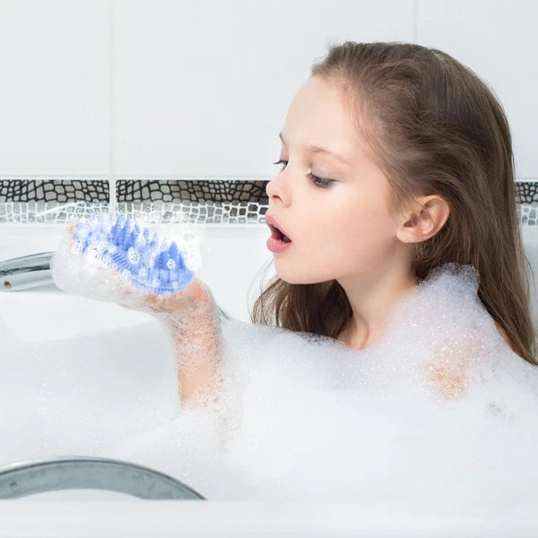 2 Pcs Silicone Bath Scrubber for Body Massage Cleaning