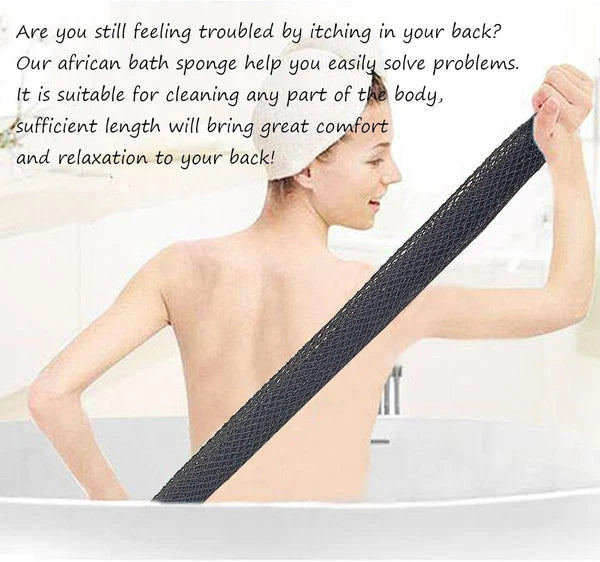 African Net Sponge - Authentic Exfoliating Bath Wash Cloth, Black Owned, Long Bo