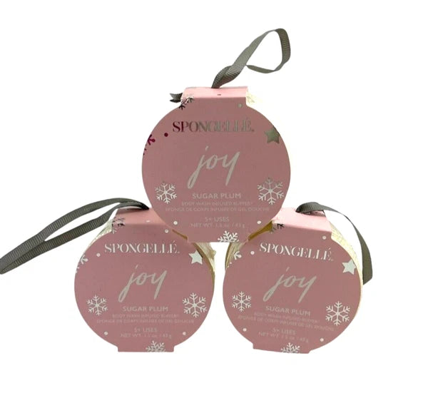Spongelle Joy SUGAR PLUM Buffer Body Wash Infused Christmas 1.5 oz Lot of 3 New