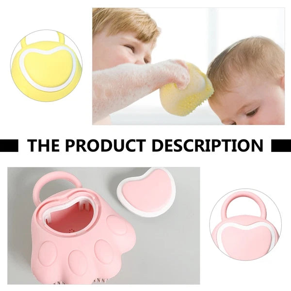 3 Pcs Silicone Bath Brush Baby Toddler Shower with Dispenser Scrubber