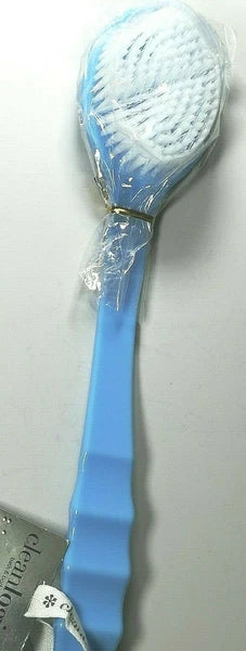CleanLogic Bristle Bath Brush Clean & Exfoliate 10" Handle 3" Brush, Blue