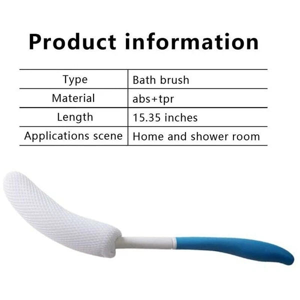 USA Back Shower Brush Easy-To-Reach Body Brush with Non-Slip Handle Long Curved