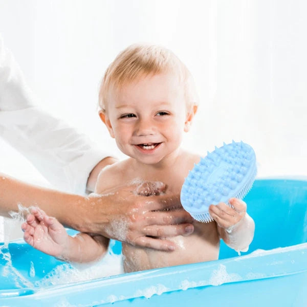 2 Count Silicone Bath Brush Baby Shower Scrubber Massage for Infant
