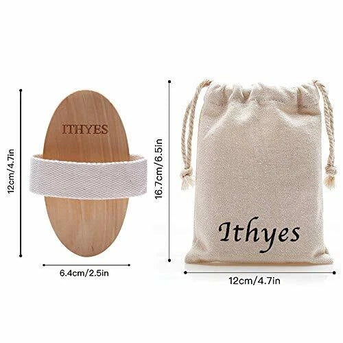 Ithyes Dry Brushing Body Brush Exfoliating Skin Natural Bristle Bath Daily Detox