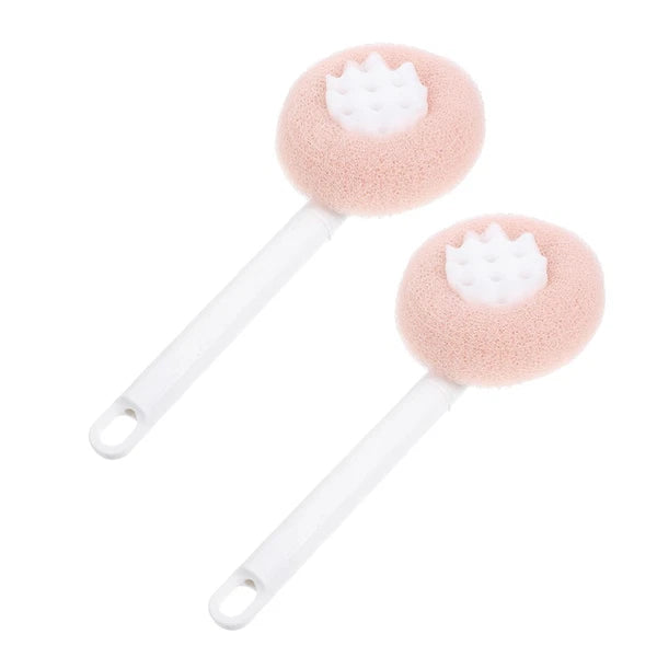 2 Pcs Bath Brush Sponge Man Back Washer for Shower Women Scrubber