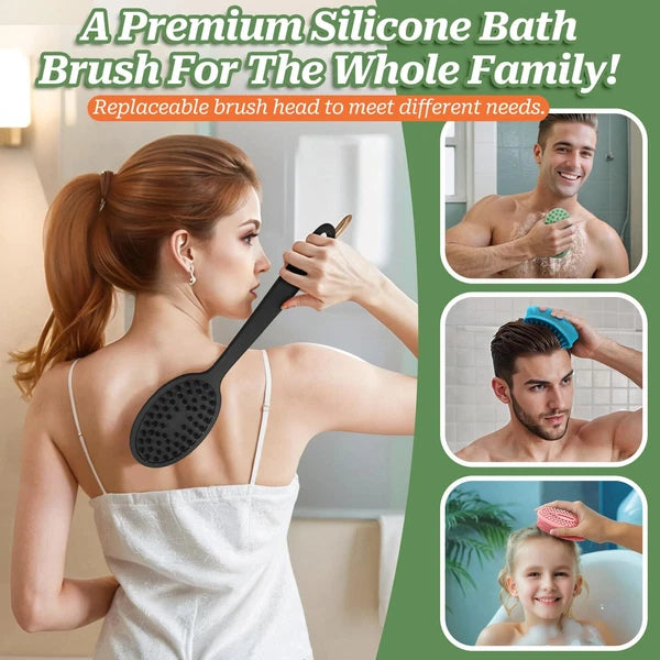 GEENOA Silicone Back Scrubber for Shower Soft Silicone Loofah with Handle Gen...