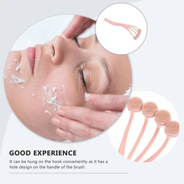 2 PCS Exfoliating Bath Brush Shower Back Scrubber Long Handle for