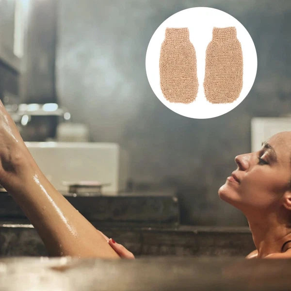 2Pcs Bath Glove Exfoliating Body Scrub Mitts for Deep