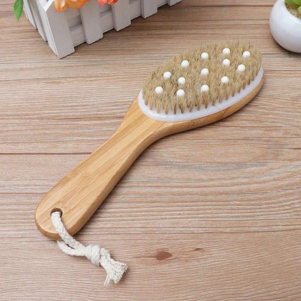 Soft Bead Massage Brush Body Scrubbing Bathroom Shower Scrubber with Handle
