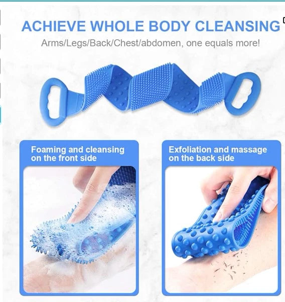 Silicone Bath Body Scrubber Brush 31.5 Inch Long Silicone Back Shower Scrubber B